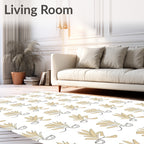 Minimalist Plant Line Art Pattern Rug