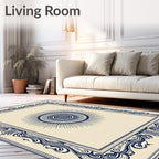 Sunburst Mandala With Ornate Border Rug