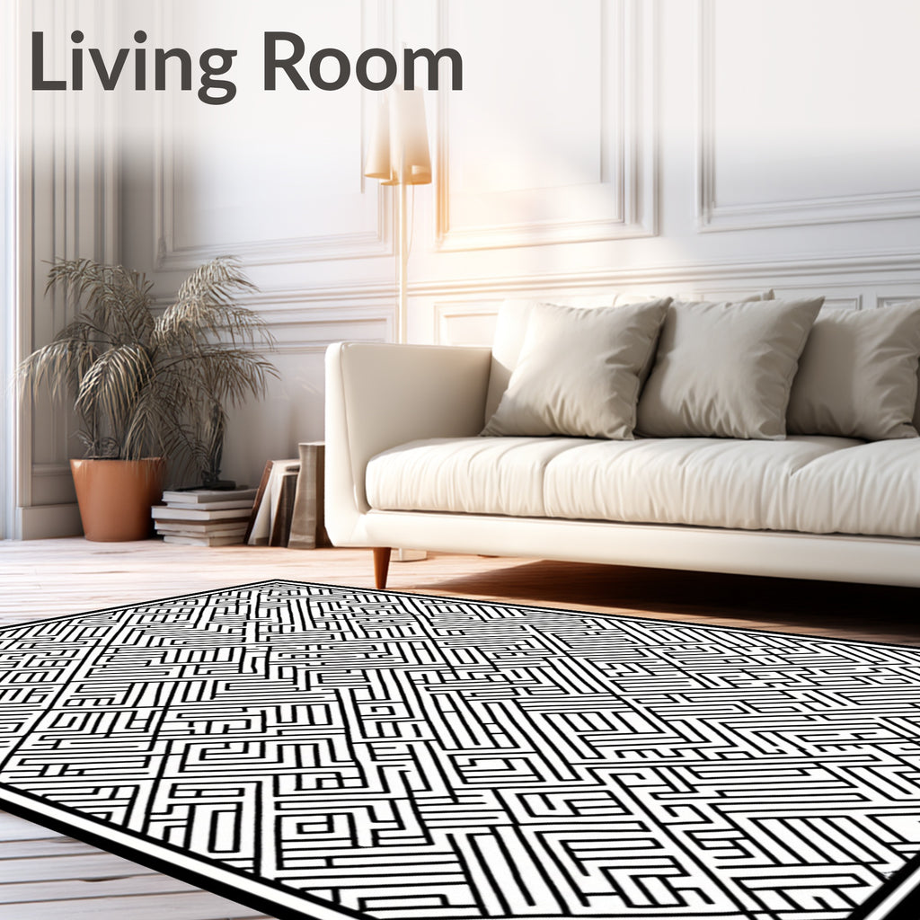 Intricate Labyrinth Pattern Rug