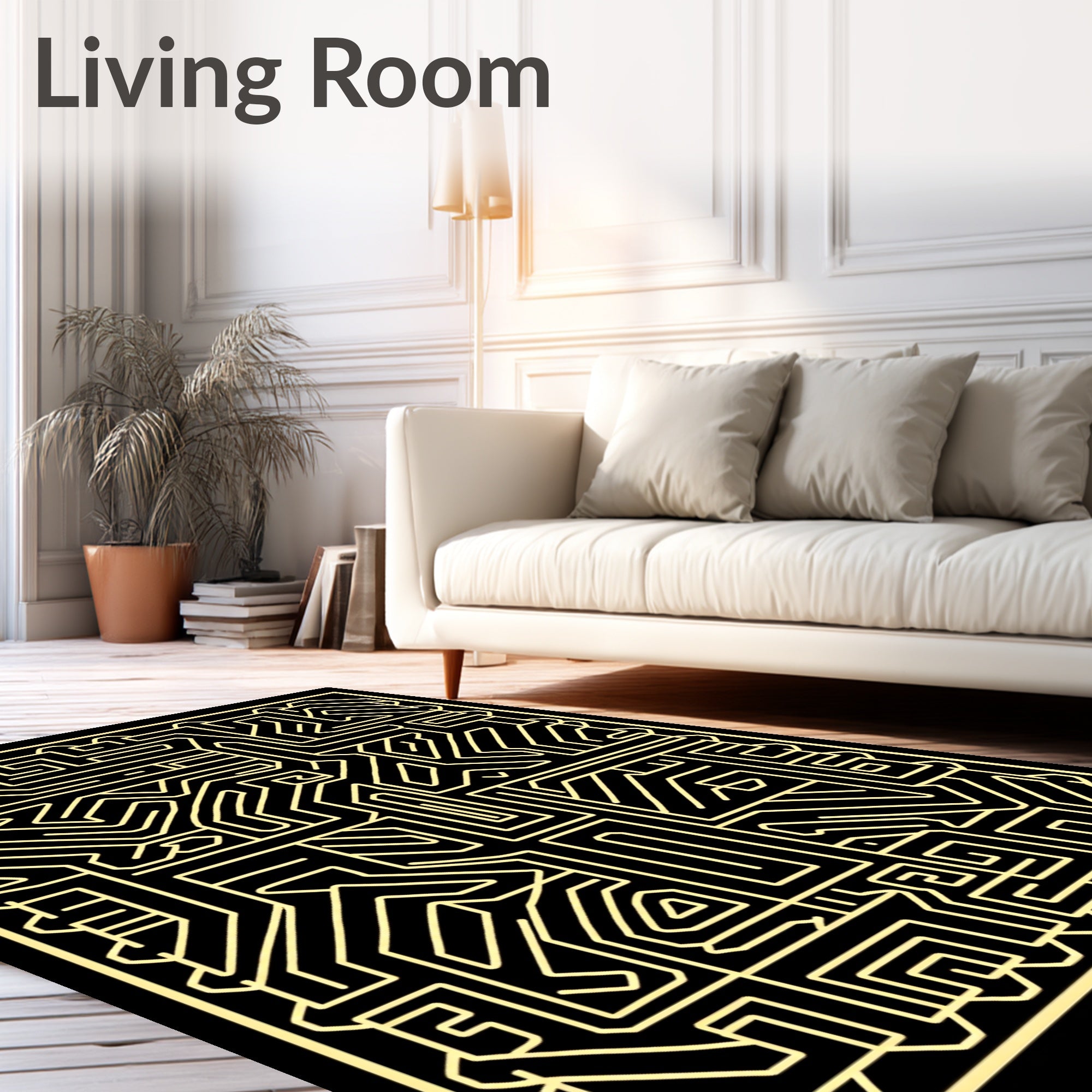 Geometric Maze Pattern Rug