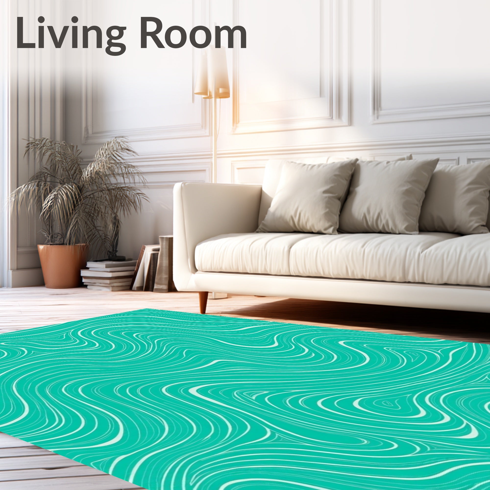 Modern Swirl Turquoise Pattern Rug