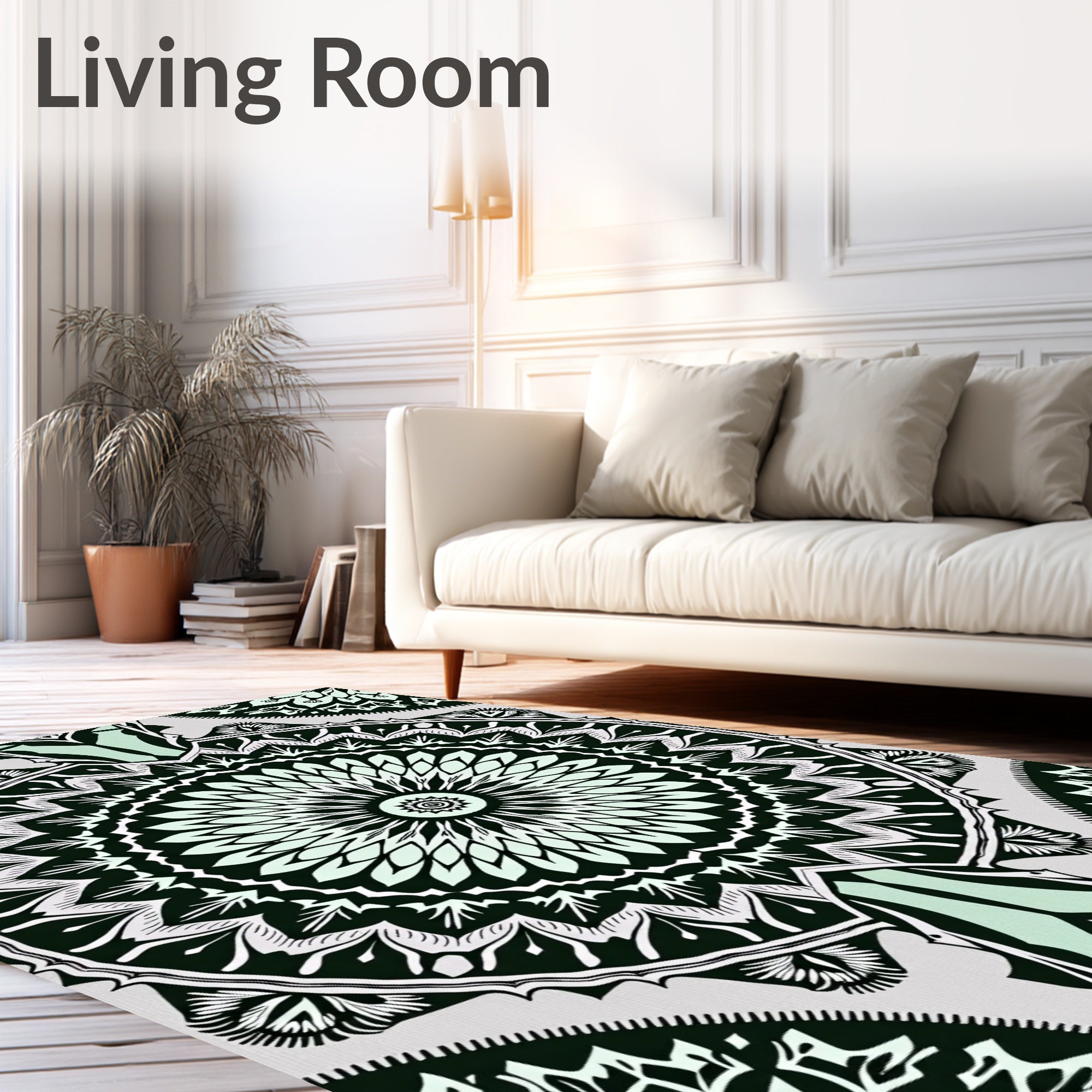 Intricate Floral Mandala Pattern Rug