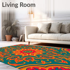 Bold Floral Mandala Inspired Pattern Rug