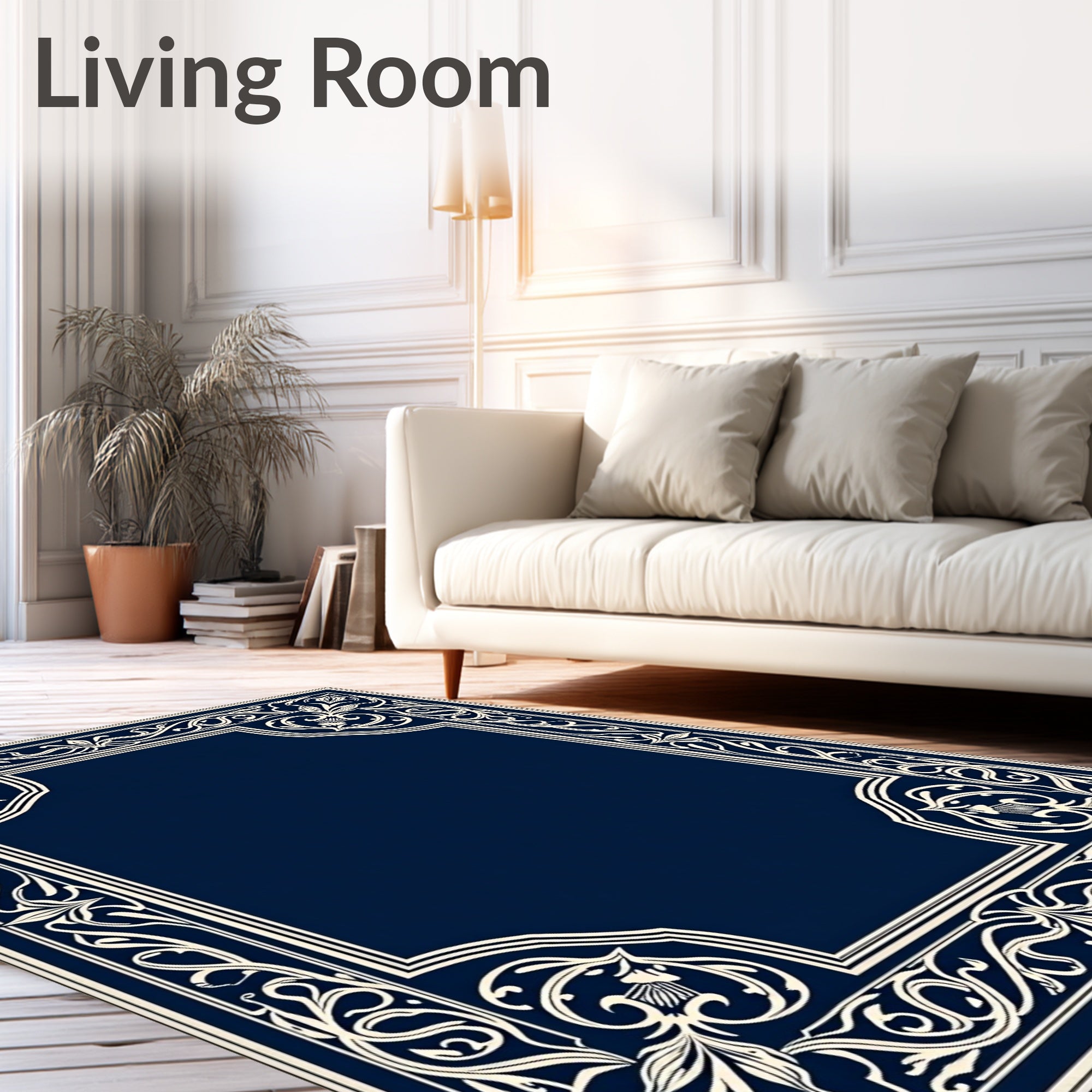 Classic Floral Scrollwork Design Rug