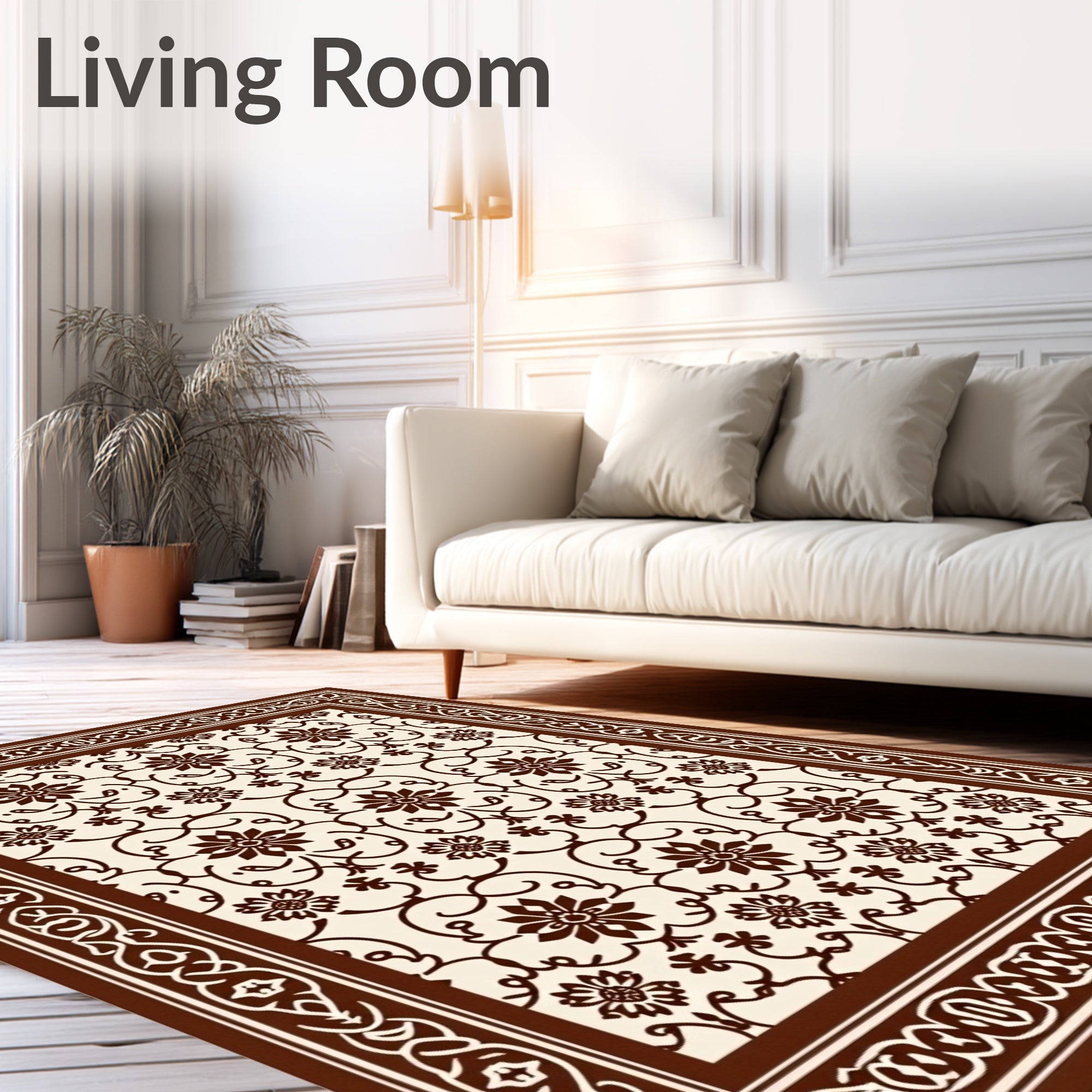 Ornate Floral Vines Pattern Rug