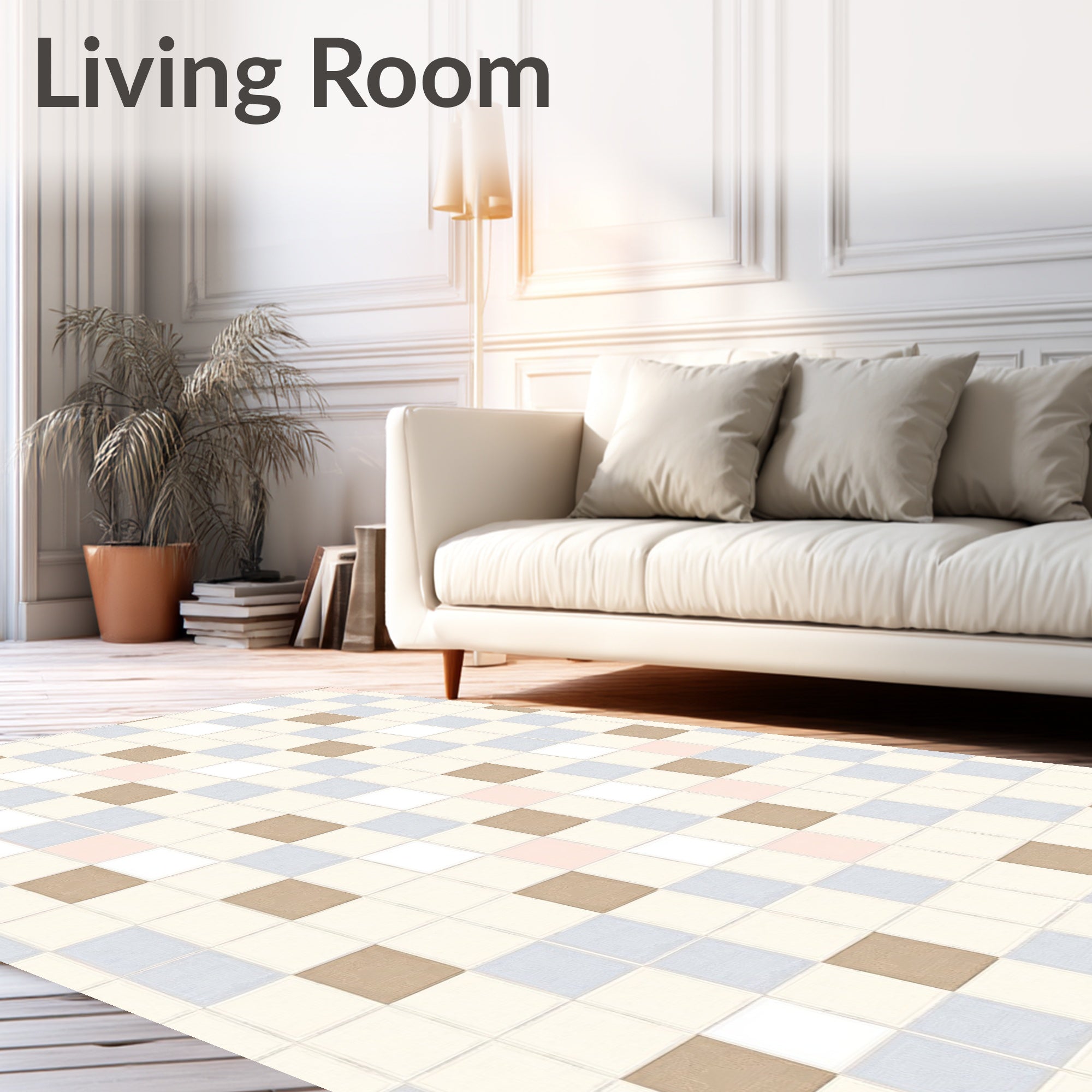 Checkerboard Pattern Modern Pastel Squares Rug