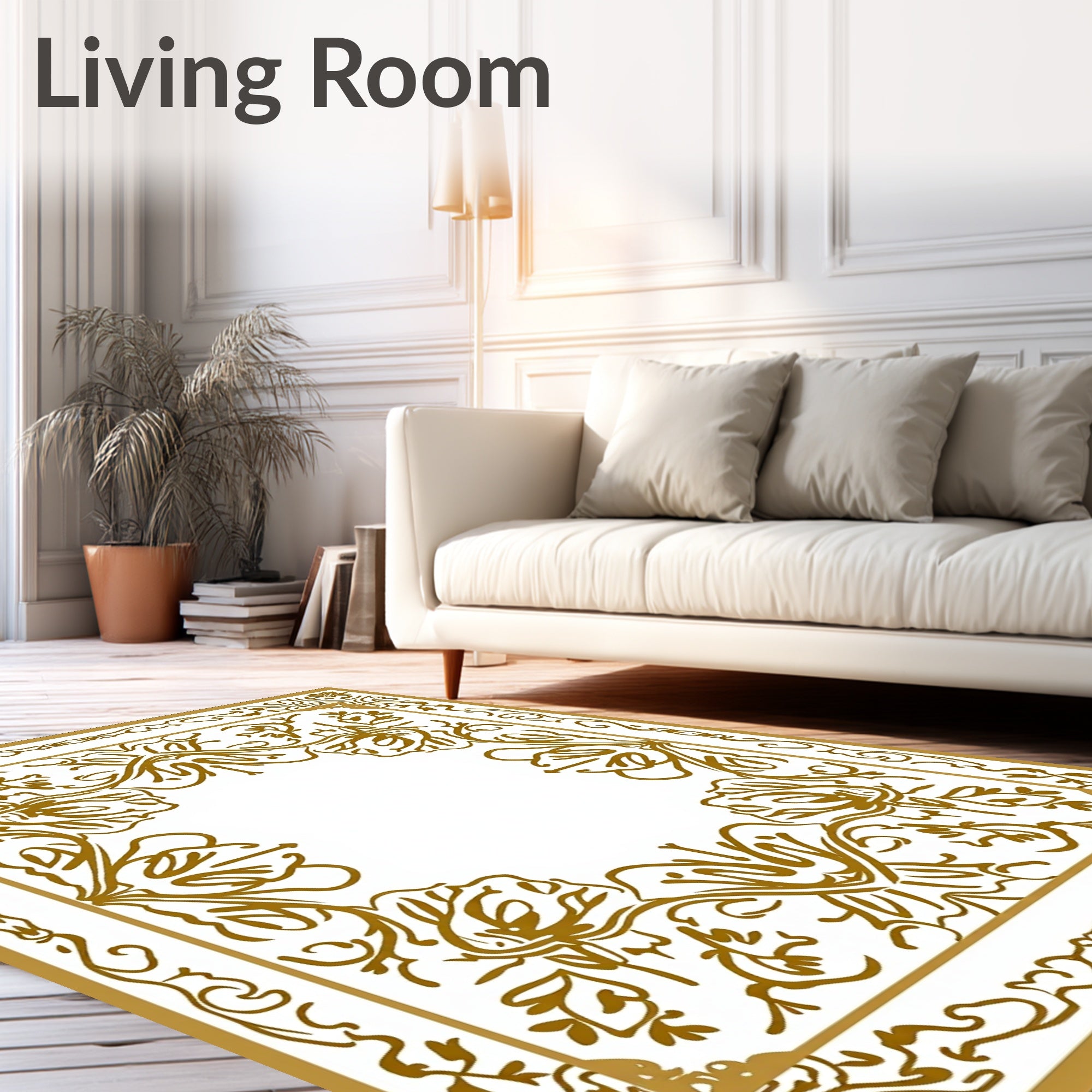 Ornate Floral Scrollwork Pattern Rug
