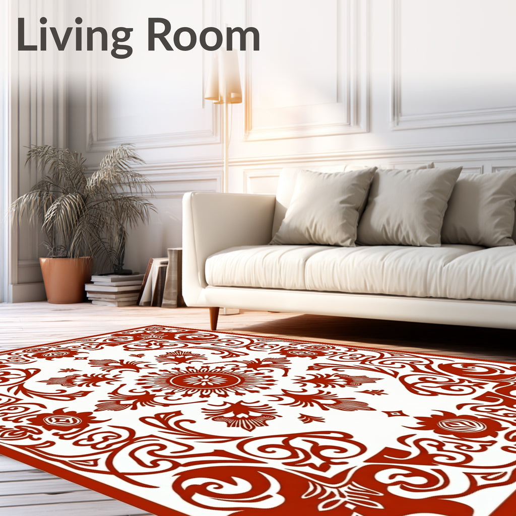 Intricate Floral Medallion Pattern Rug