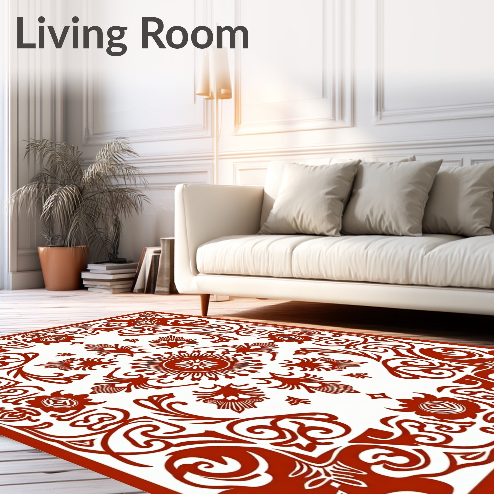 Intricate Floral Medallion Pattern Rug