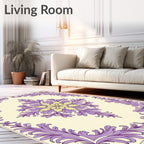 Elegant Floral Scrollwork Pattern Rug