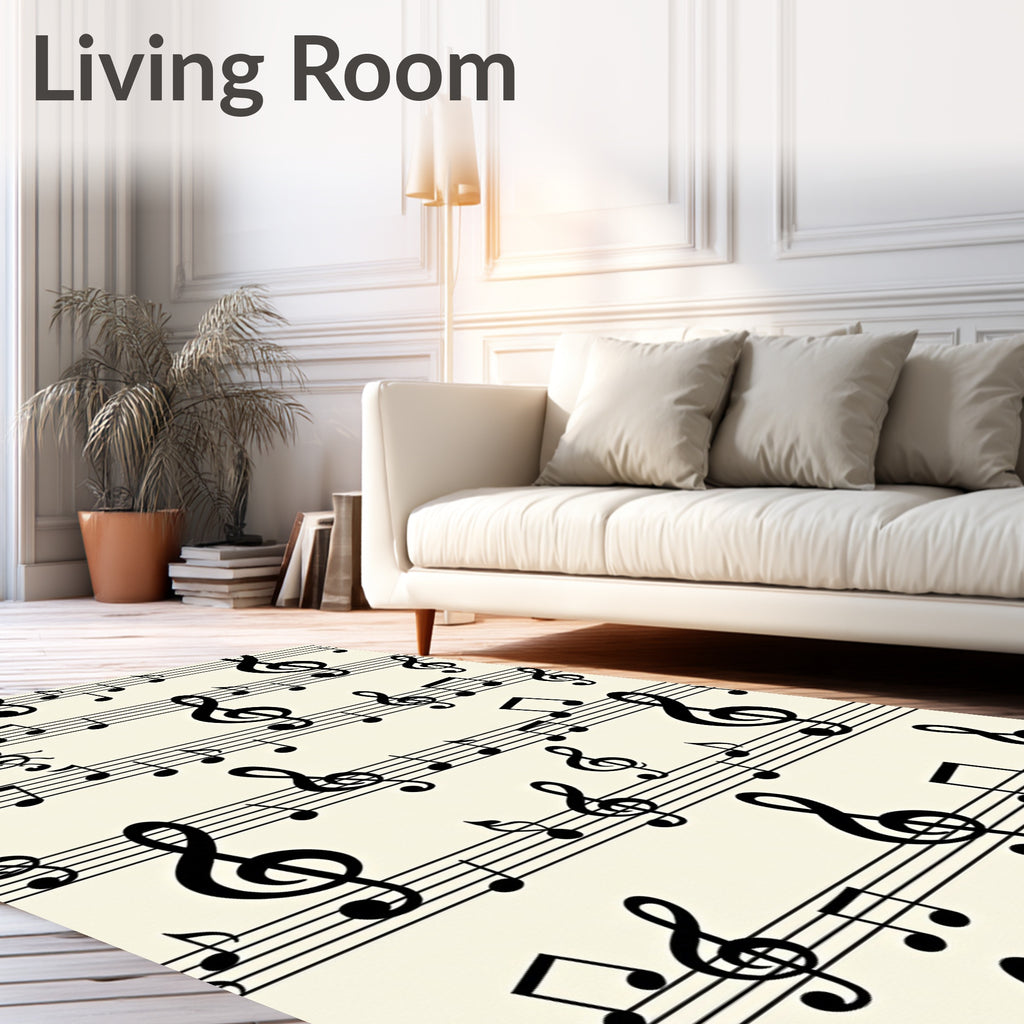 Musical Notes Staff Pattern Rug