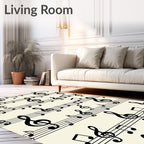 Musical Notes Staff Pattern Rug