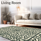Classic Swirl Floral Scroll Pattern Rug