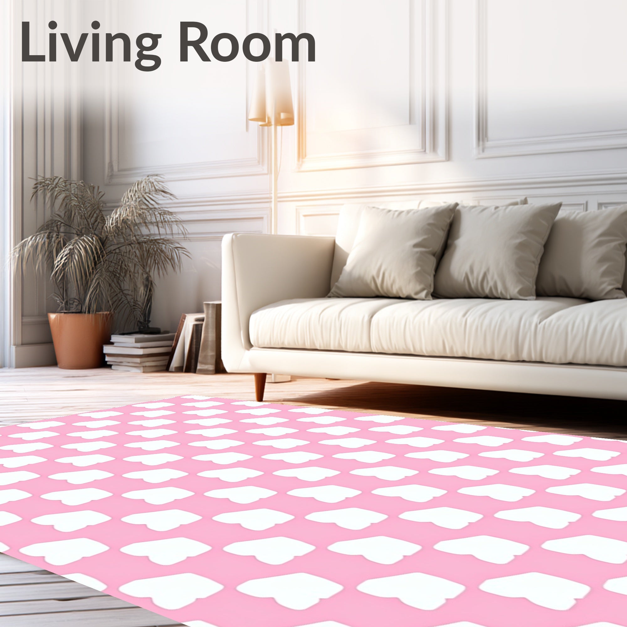 Modern Pink Cloud Pattern Rug
