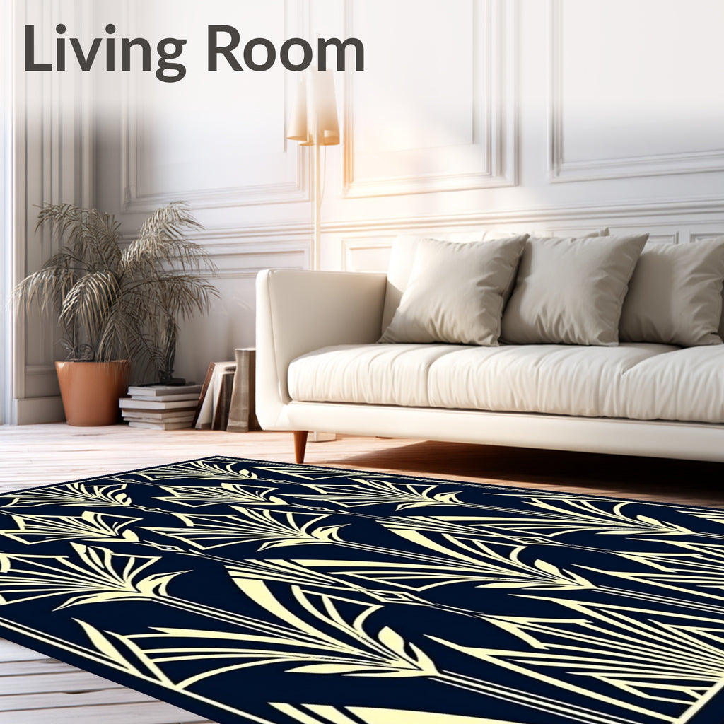 Art Deco Floral Pattern Design Rug