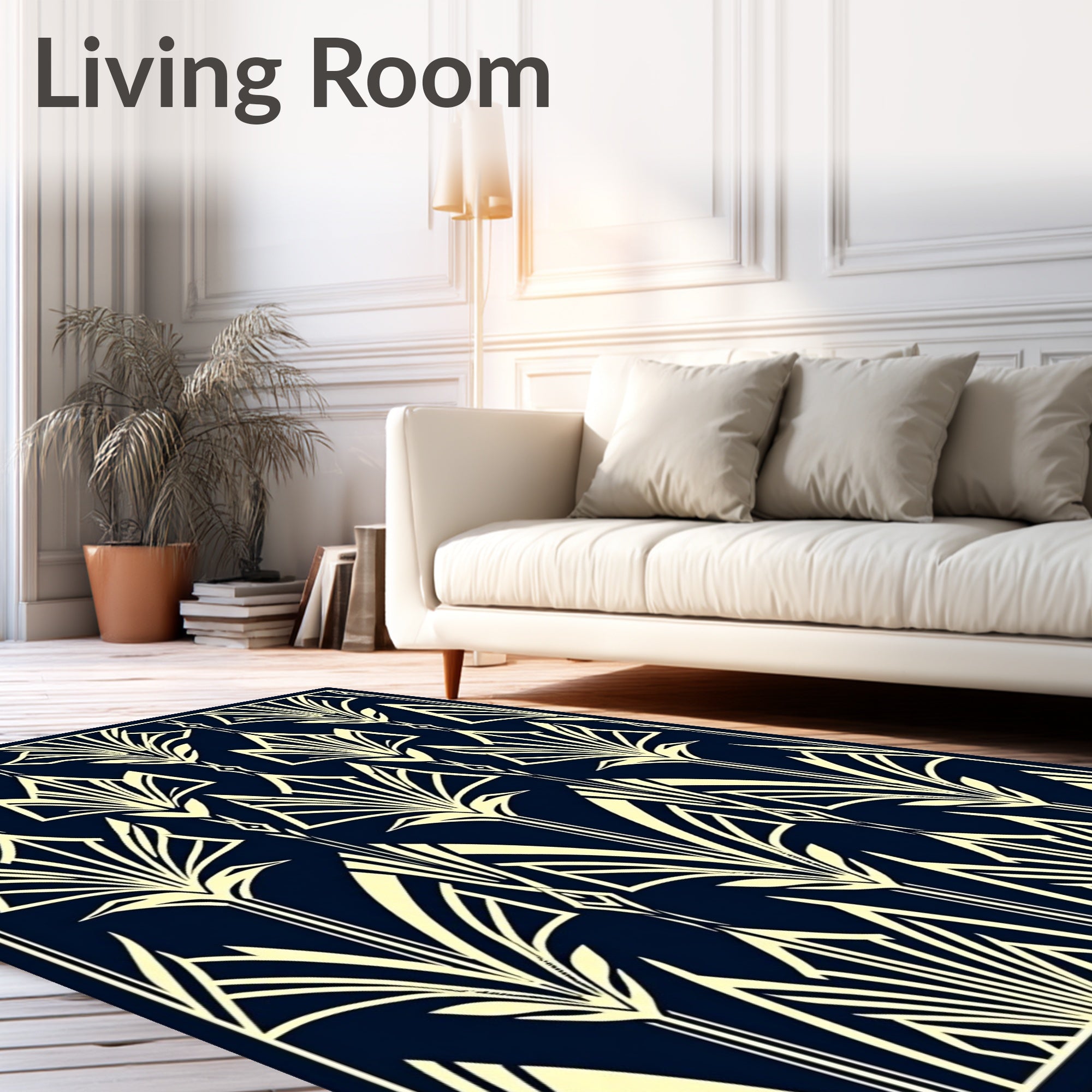 Art Deco Floral Pattern Design Rug