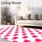 Pink Abstract Brush Stroke Pattern Rug