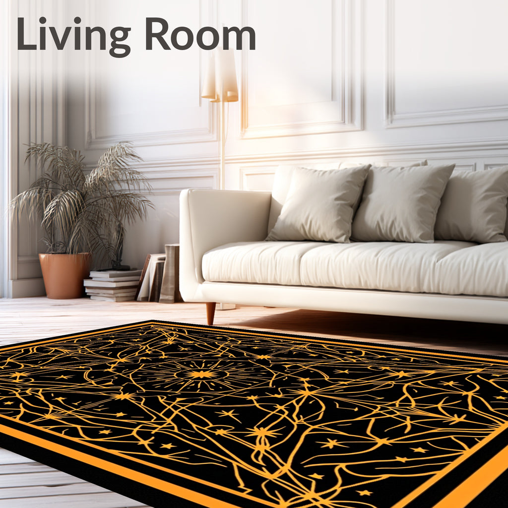 Mystical Sunburst Geometric Design Rug