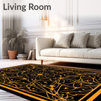 Mystical Sunburst Geometric Design Rug