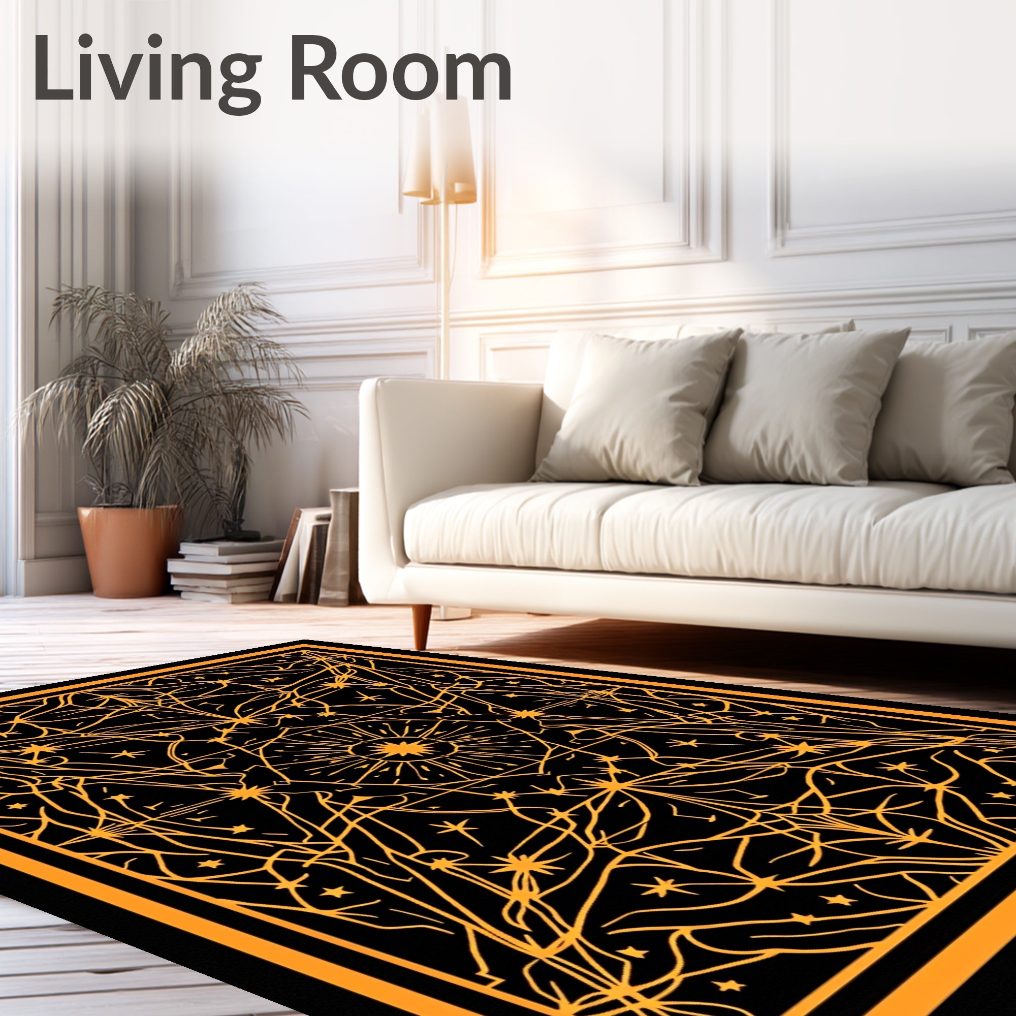 Mystical Sunburst Geometric Design Rug