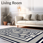 Abstract Geometric Maze Pattern Rug
