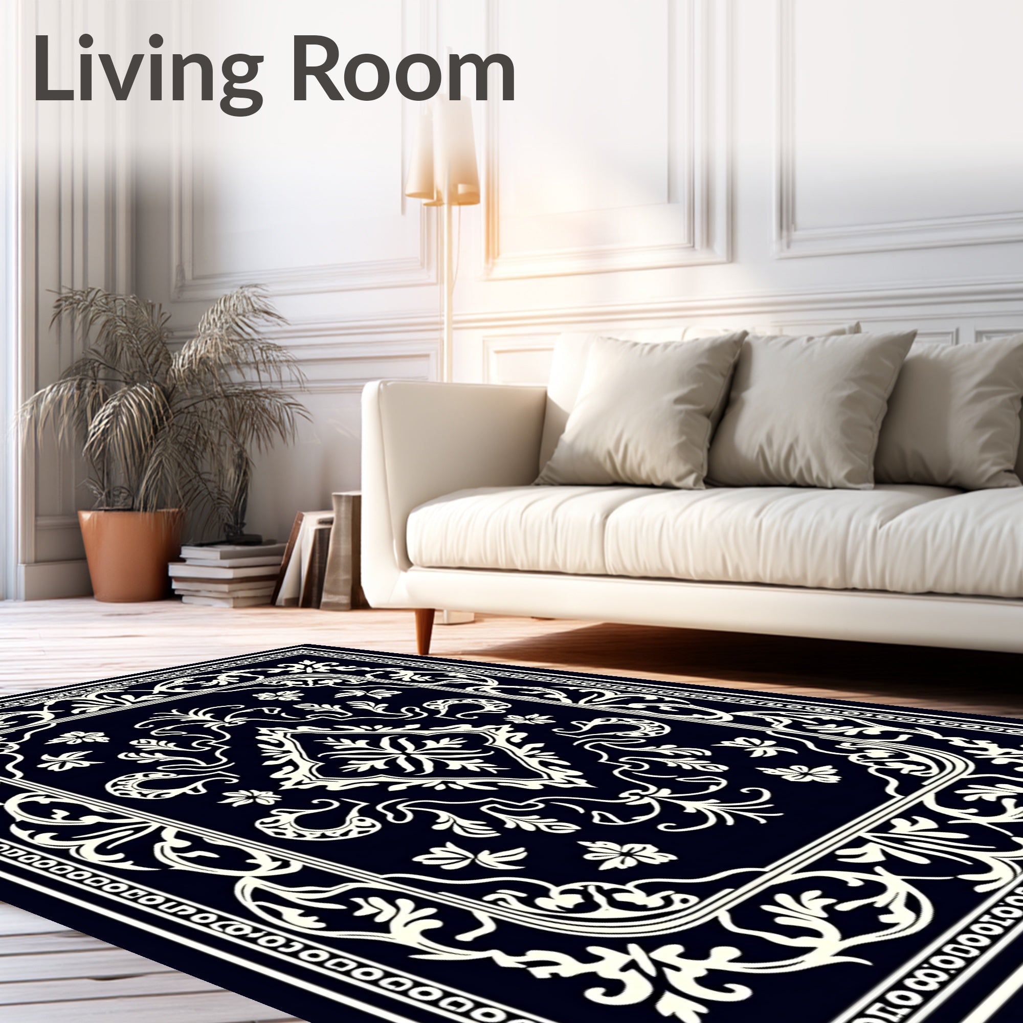 Cream Ornamental Classic Design Rug