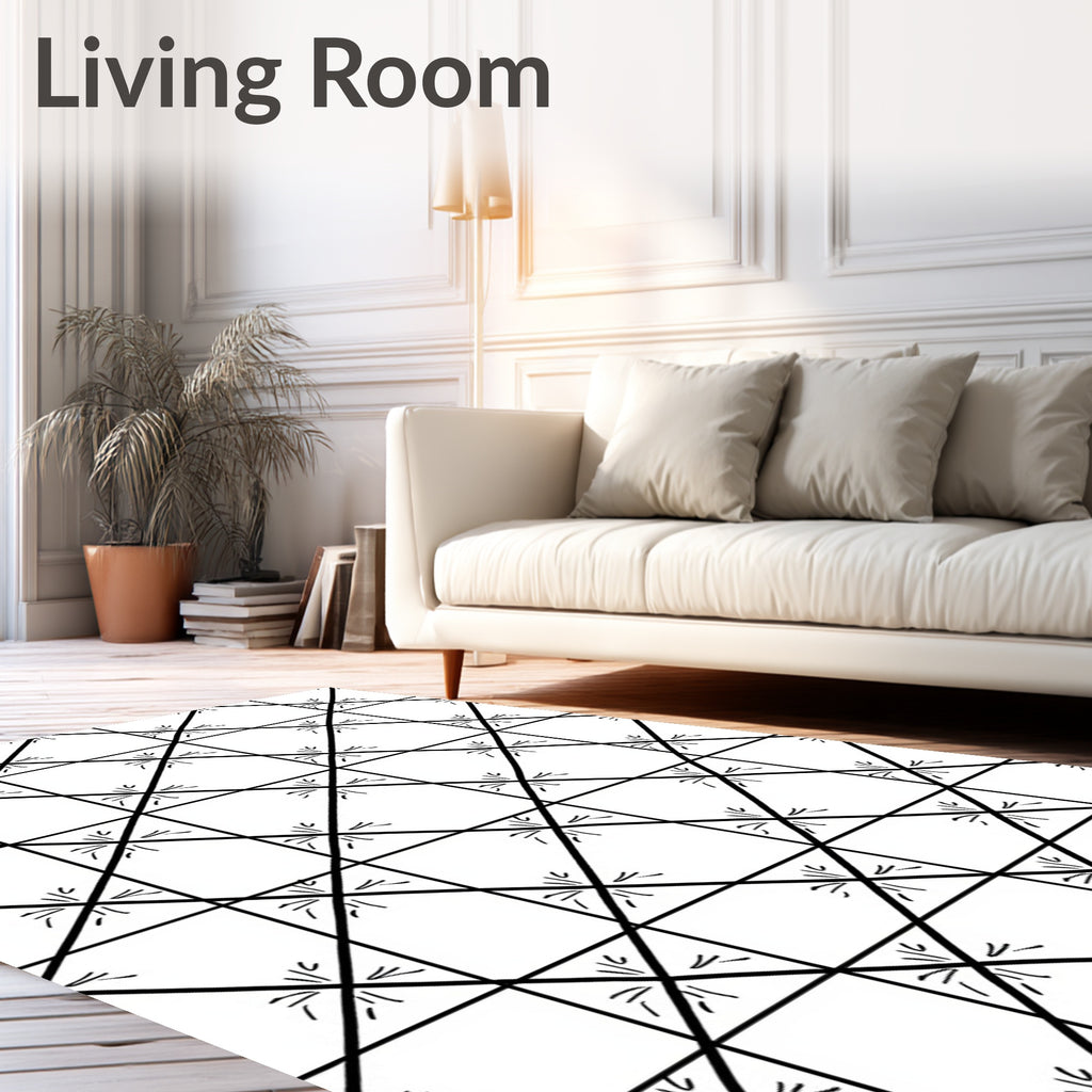 Geometric Diamond Starburst Pattern Rug