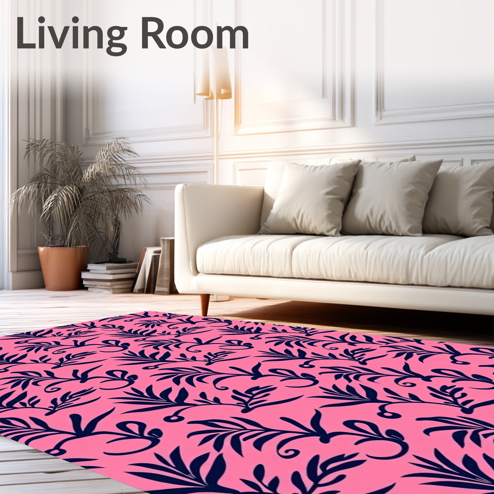 Bold Floral Vine Patterned Rug