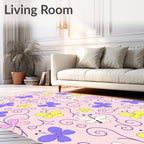 Whimsical Butterflies Vines Soft Pattern Rug
