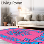 Bold Geometric Floral Pattern Rug