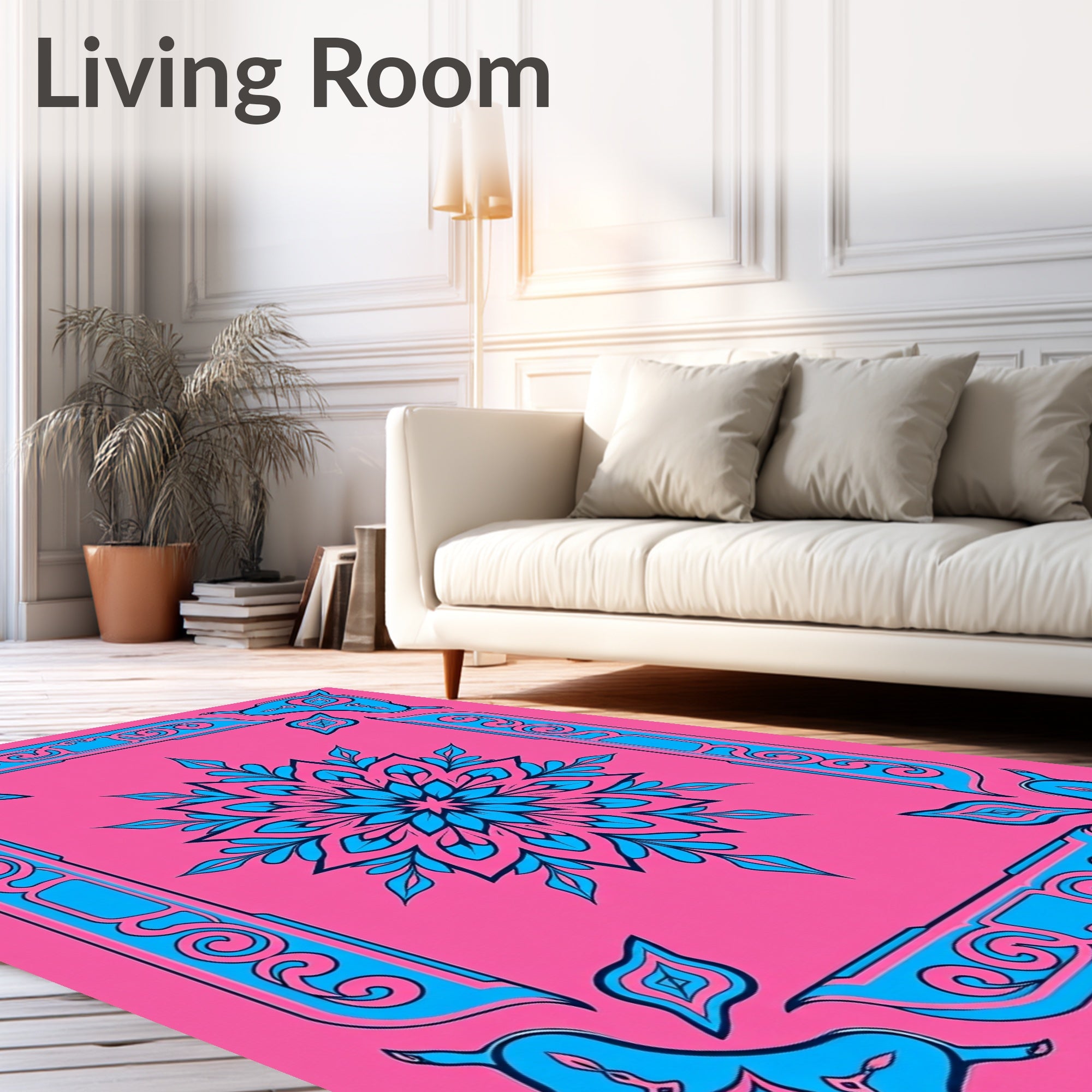 Bold Geometric Floral Pattern Rug