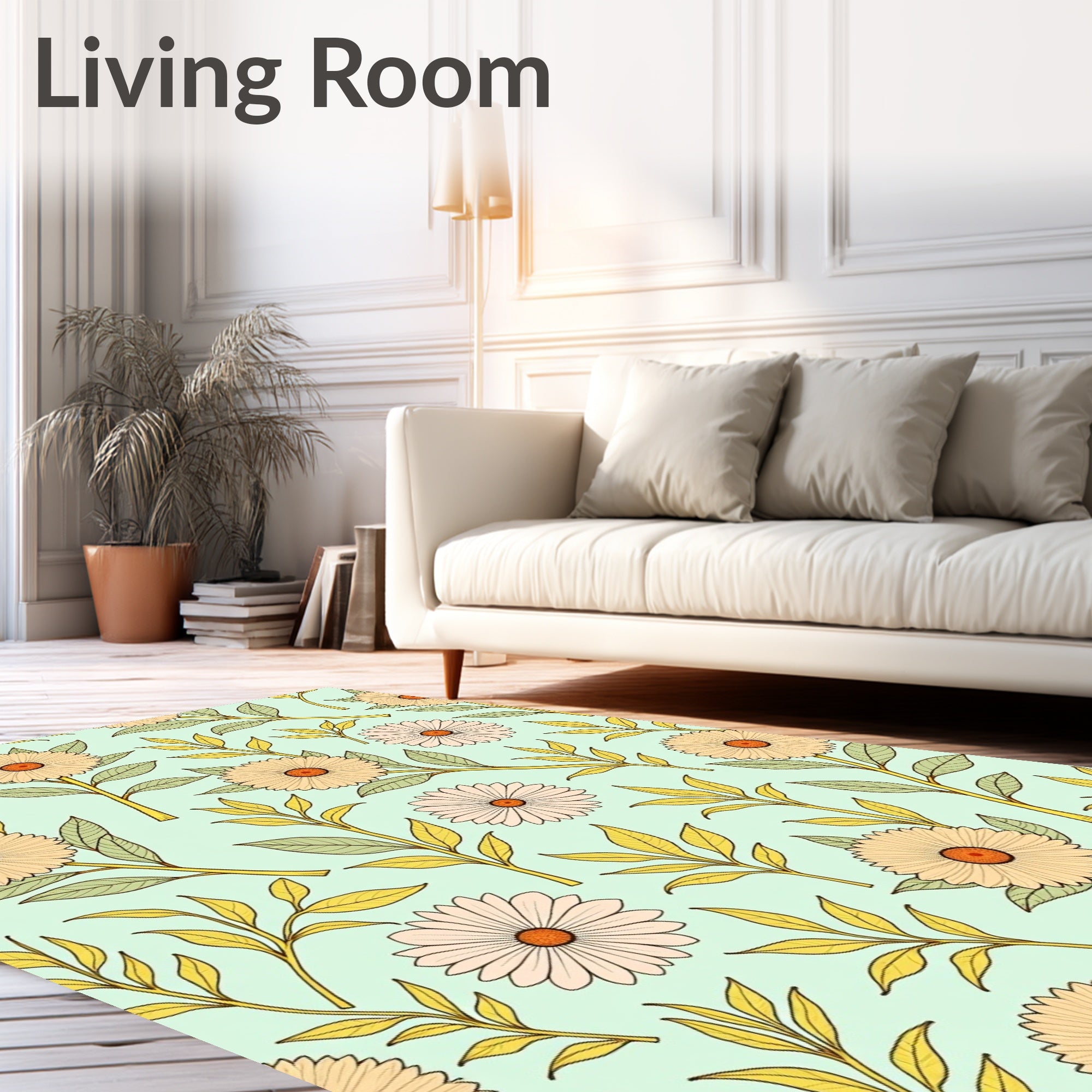 Retro Floral Pattern Design Rug