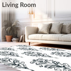 Ornate Floral Damask Pattern Rug