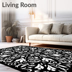 Intricate Floral Damask Pattern Rug