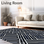 Abstract Maze Line Art Rug