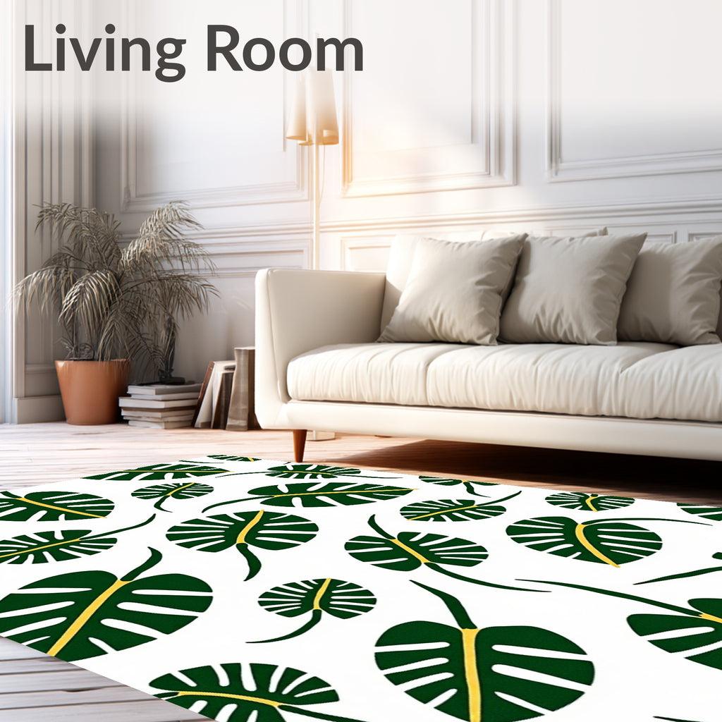 Tropical Leaf Pattern Rug