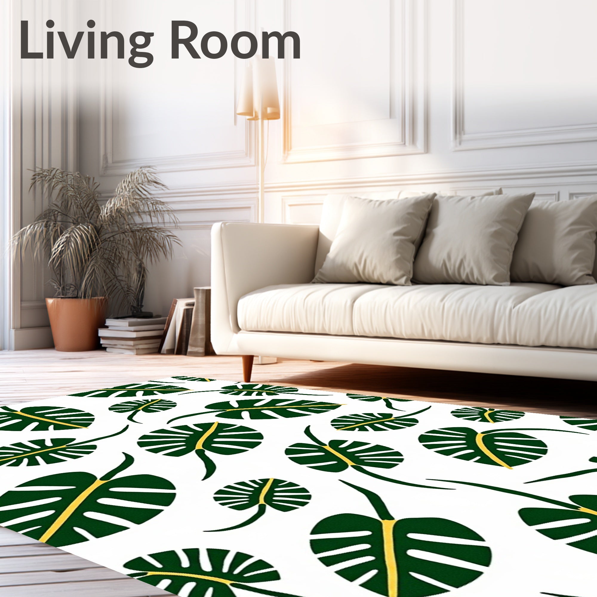 Tropical Leaf Pattern Rug
