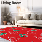 Red White Green Gift Bows Rug
