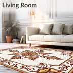 Elegant Floral And Scroll Medallion Design Rug