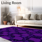 Deep Purple Geometric Tessellation Pattern Rug