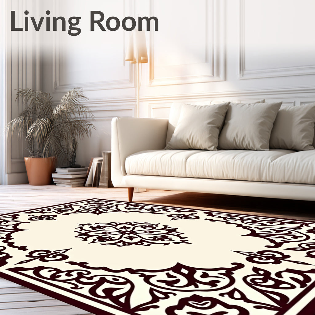 Intricate Scrollwork Filigree Medallion Rug