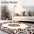 Intricate Scrollwork Filigree Medallion Rug