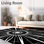 Bold Radial Starburst Pattern Rug