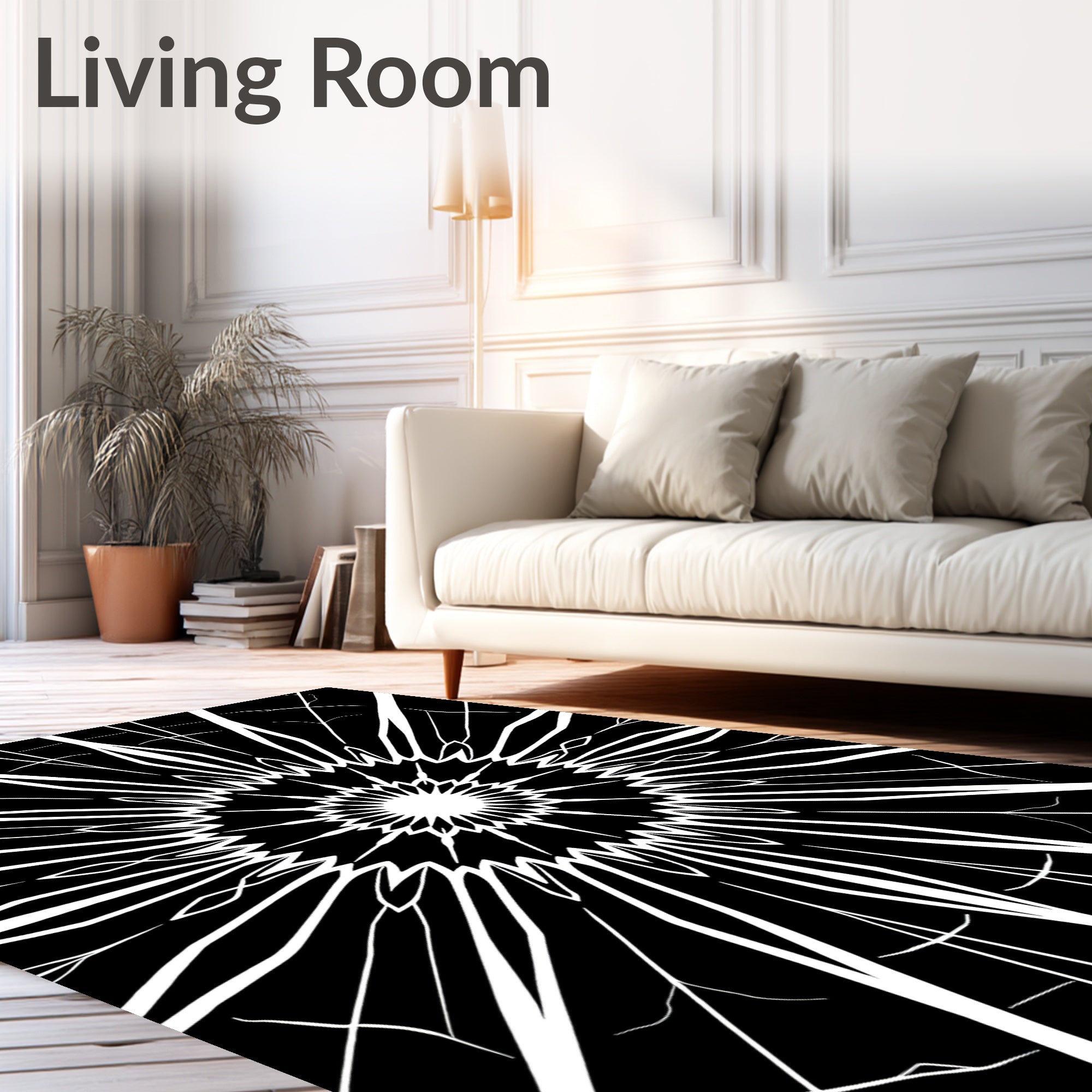 Bold Radial Starburst Pattern Rug