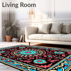 Bold Floral Medallion Pattern Rug