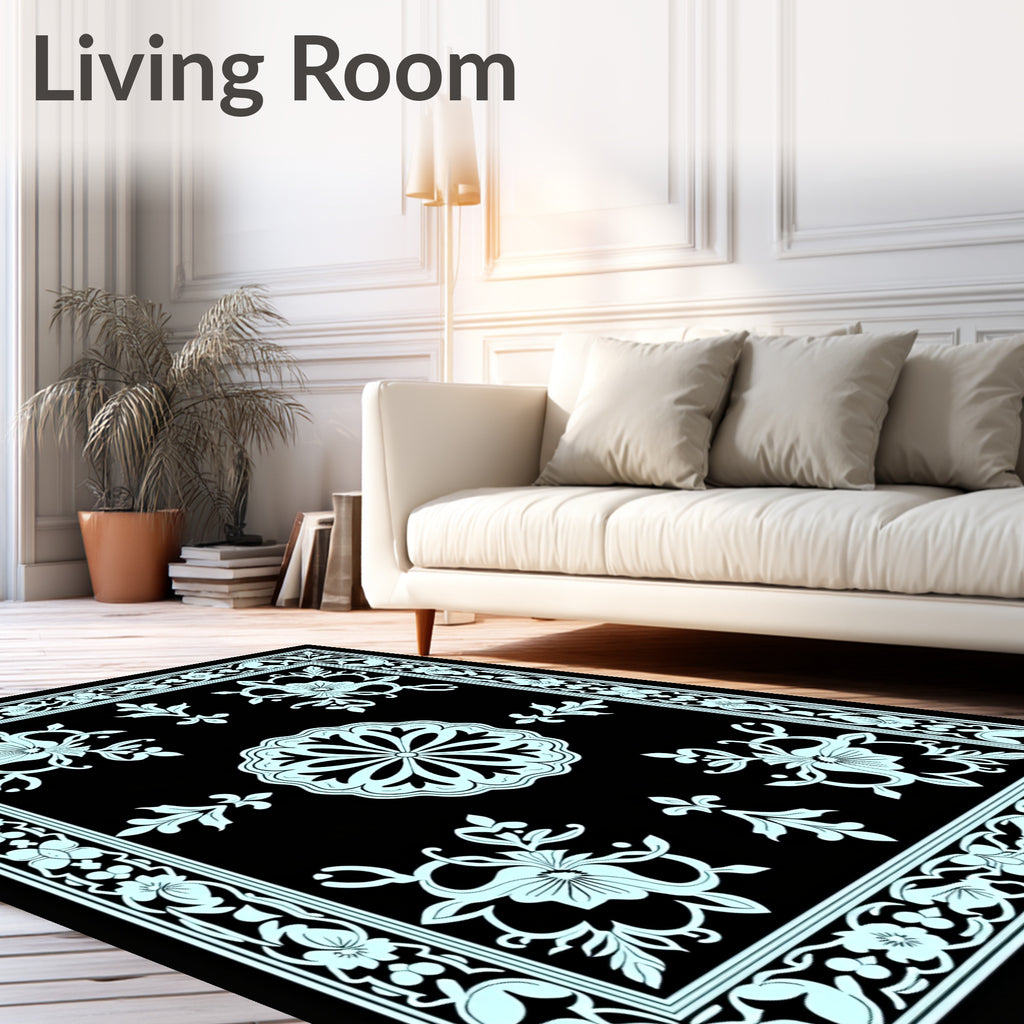 Ornate Floral Medallion Design Rug