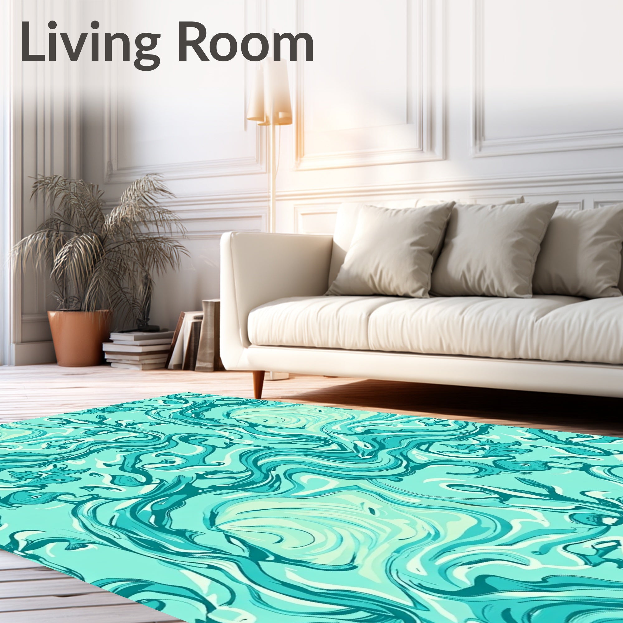 Oceanic Swirl Fluid Nature Design Rug