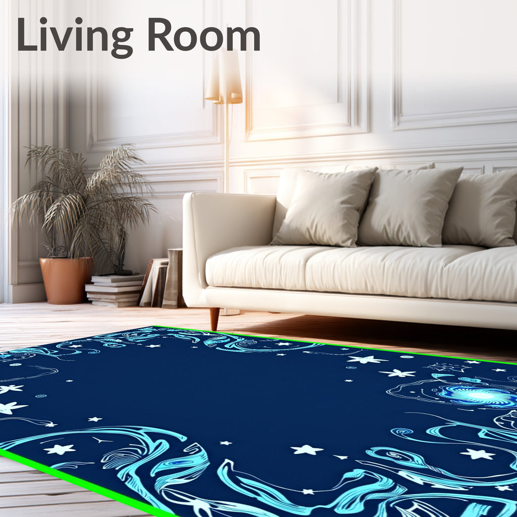 Whimsical Floral Nebula Design Rug