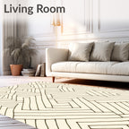 Hand Drawn Interlocking Geometric Pattern Rug