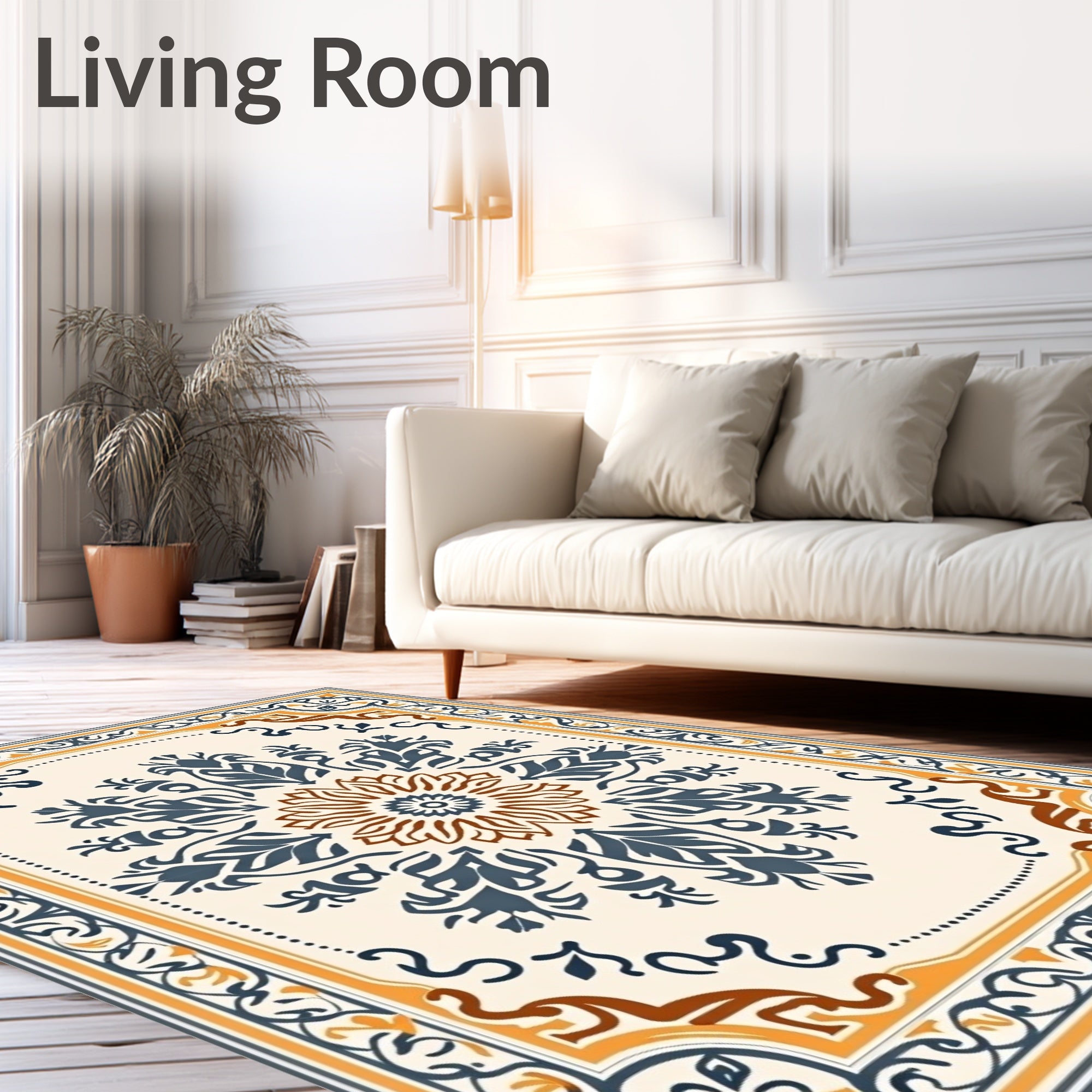 Mandala Patterned Earth Tones Rug